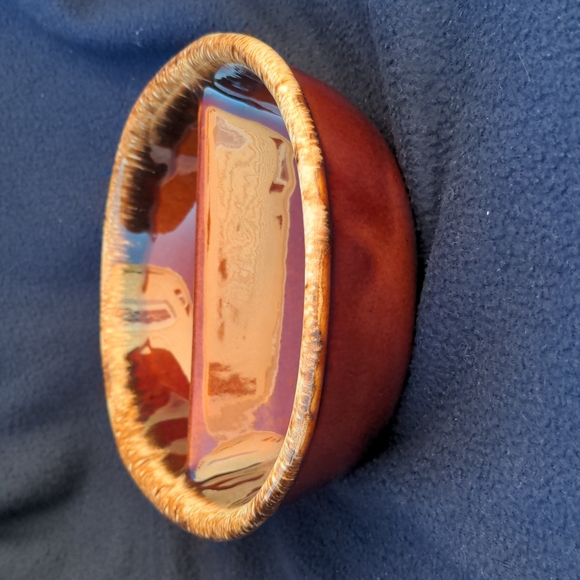 Vintage H.P. CO USA Hull Pottery Brown Drip Divided Serving Dish Oven Pr… - Picture 4 of 9